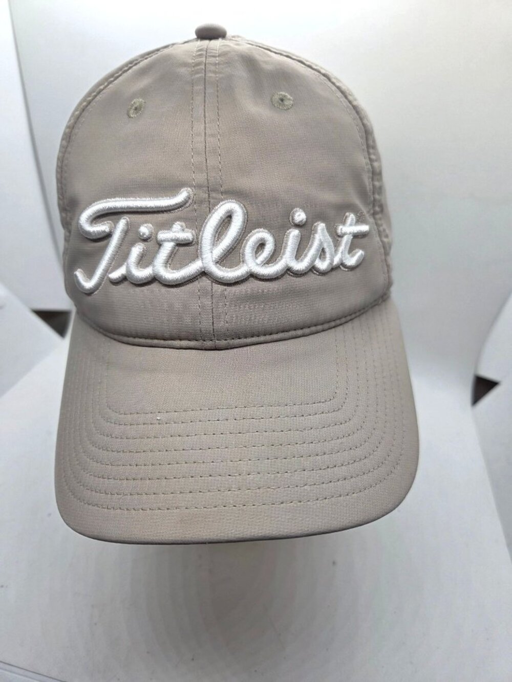 FJ Titleist Tour Perform Golf Cap Tan Gray Adjust snap back Hat Pro V1 Logo